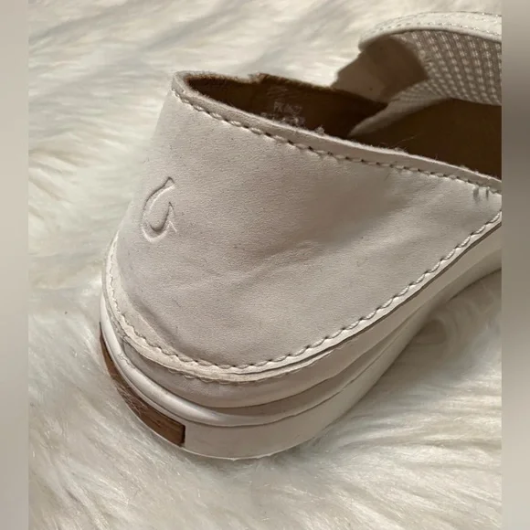 OluKai Pehuea Women’s Breathable White Mesh Slip-On Sneakers - Picture 10 of 13